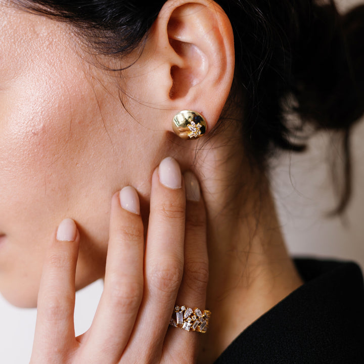 Image for 18k Trellis Dome Studs