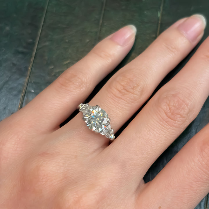 Image for Platinum Diamond Engagement Ring 2.14ct Center Size 5.5