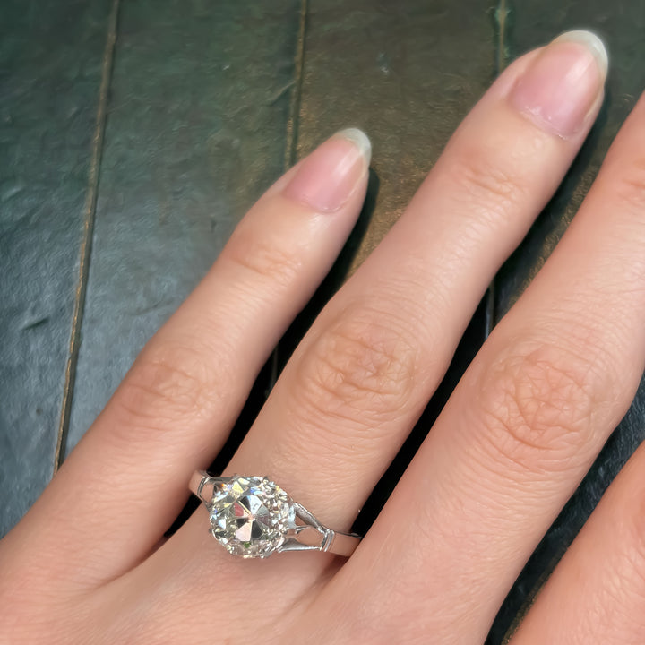 Image for Platinum Diamond Engagement Ring 2.54ct Center Size 7