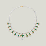 Image for 18KYG Pearl, Emerald, Diamond Swag Necklace