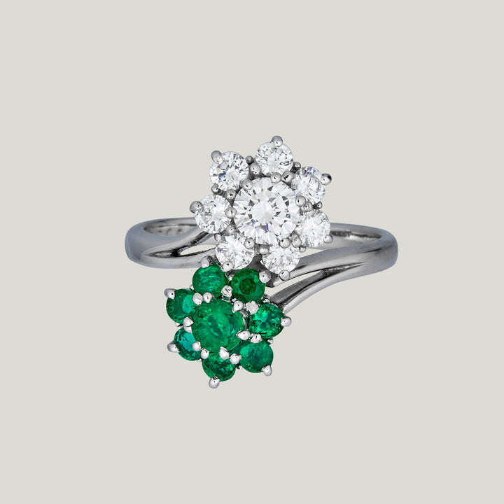 Image for Platinum, Diamond, Emerald Toi et Moi Ring