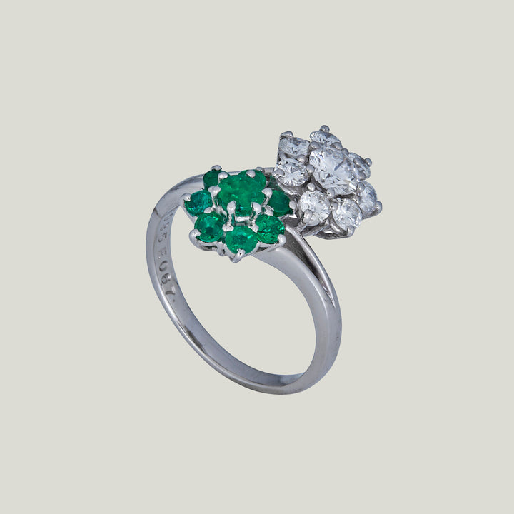 Image for Platinum, Diamond, Emerald Toi et Moi Ring
