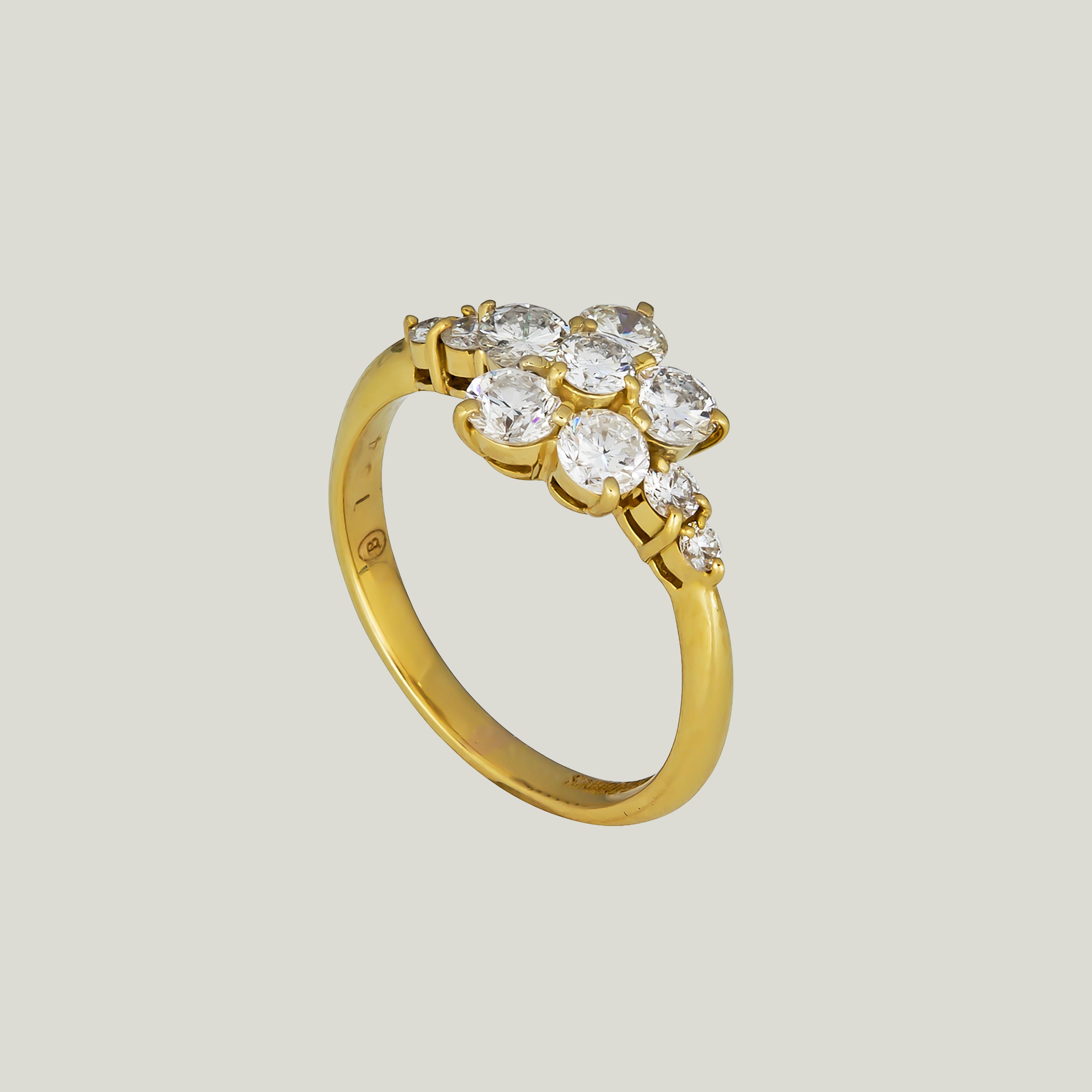 18K Yellow Gold 1.04 ct. Diamond Flower Ring – abc carpet & home