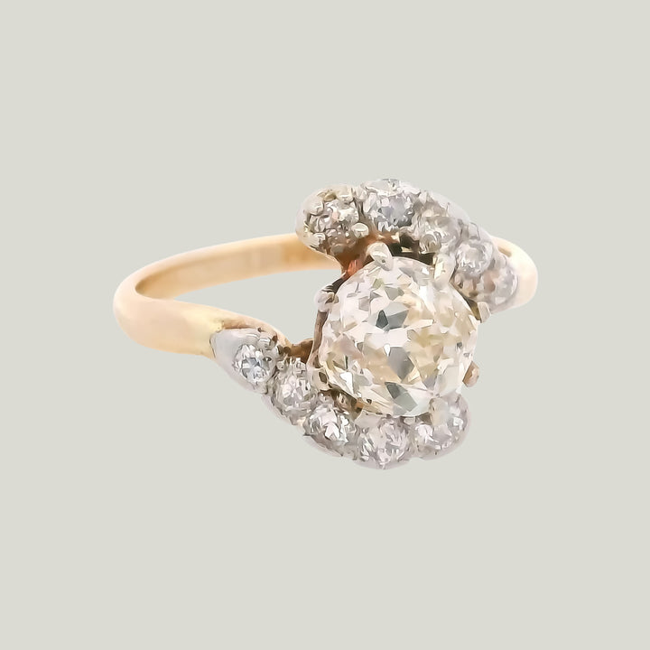Image for 18K Yellow Gold Diamond Engagement Ring 1.36ct Center Size 6.75