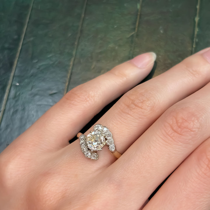 Image for 18K Yellow Gold Diamond Engagement Ring 1.36ct Center Size 6.75