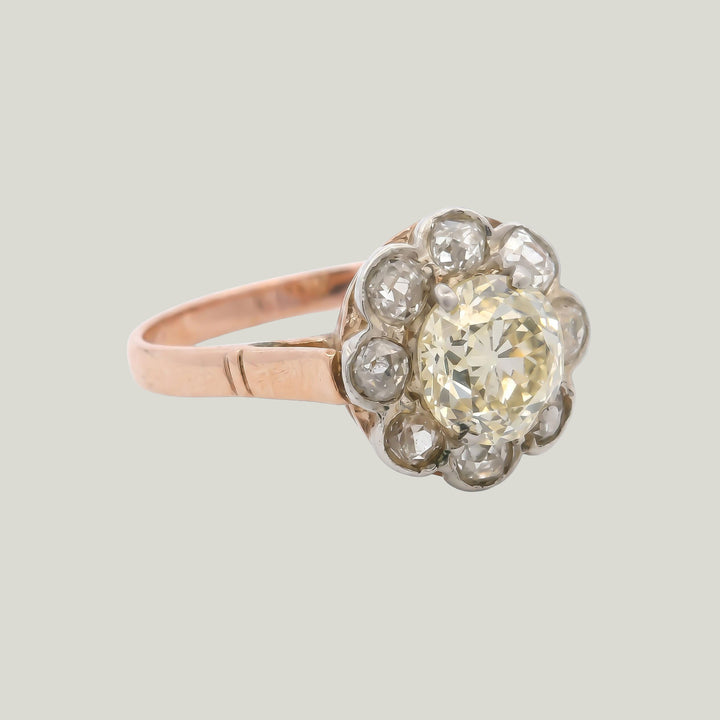 Image for 14K White and Yellow Gold Diamond Engagement Ring 1.30ct Center Size 8