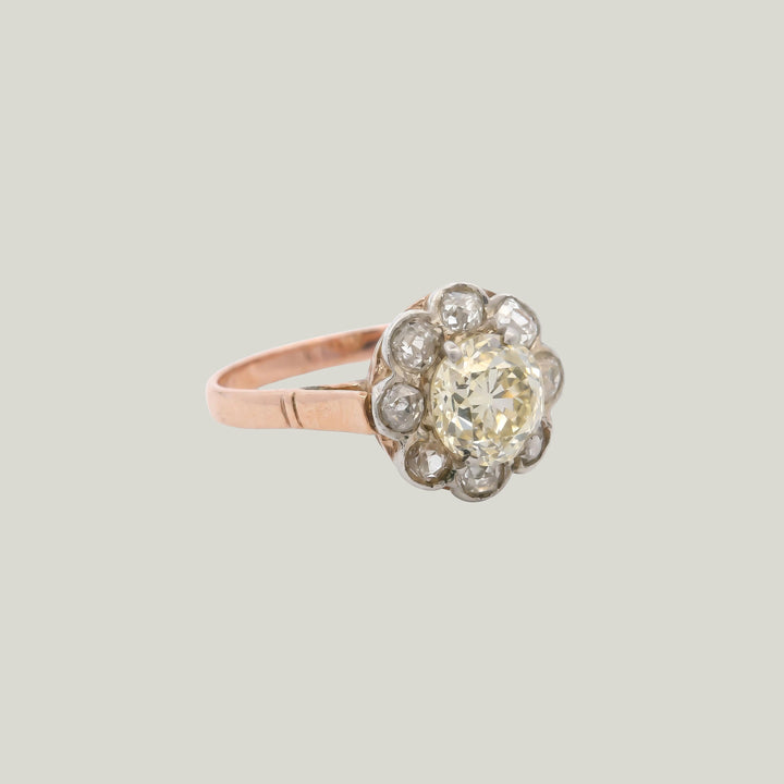 Antique 14K White and Yellow Gold 1.30 ct. Diamond Engagement Ring