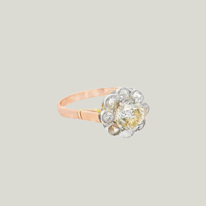 Image for 14K White and Yellow Gold Diamond Engagement Ring 1.30ct Center Size 8