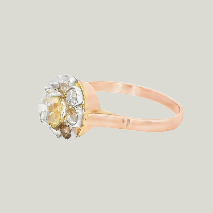 Image for 14K White and Yellow Gold Diamond Engagement Ring 1.30ct Center Size 8