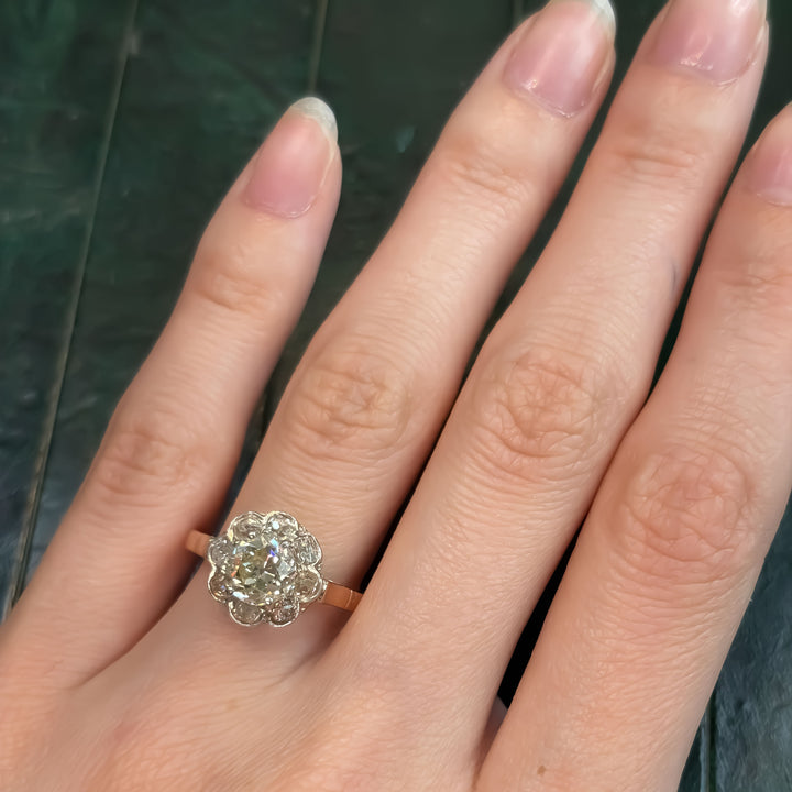 Image for 14K White and Yellow Gold Diamond Engagement Ring 1.30ct Center Size 8