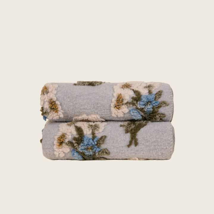 Image for Bunch of Flowers Boiled Wool Throw