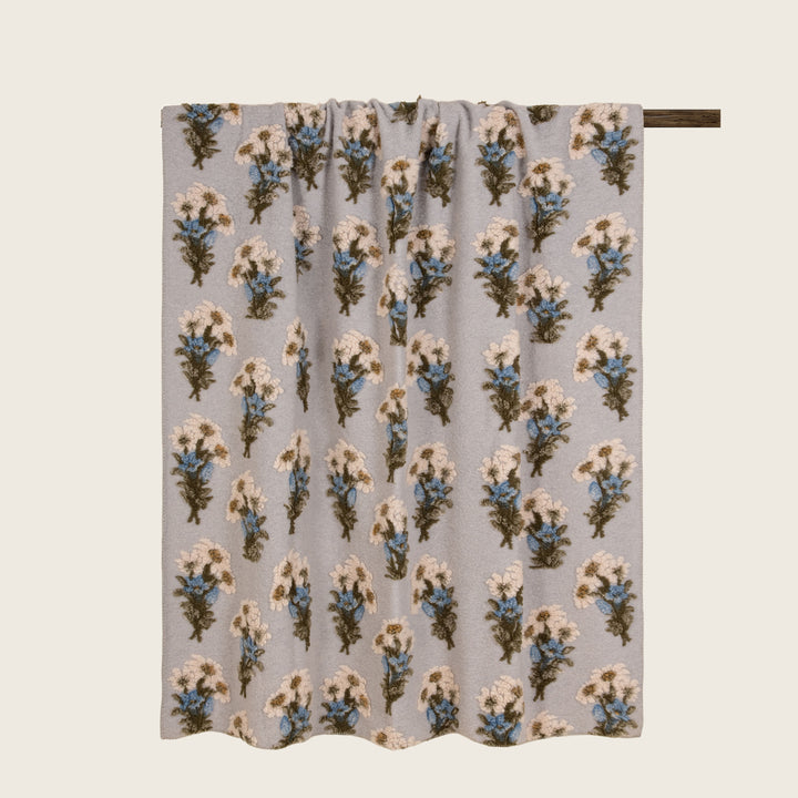 Image for Bunch of Flowers Boiled Wool Throw