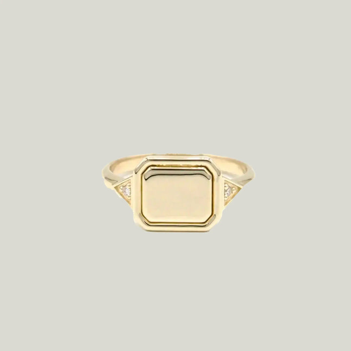 Image for Contemporary Edwardian Ring with Gold Inlay and Diamonds