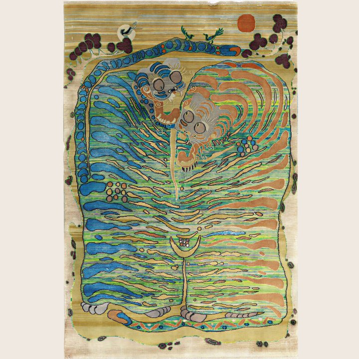 Image for Multicolored Alchemy Transitional Wool Silk Linen Blend Rug - 4'1" x 6'3"