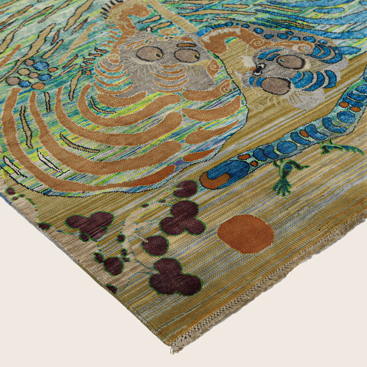 Image for Multicolored Alchemy Transitional Wool Silk Linen Blend Rug - 4'1" x 6'3"