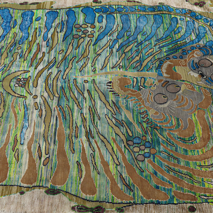 Image for Multicolored Alchemy Transitional Wool Silk Linen Blend Rug - 4'1" x 6'3"
