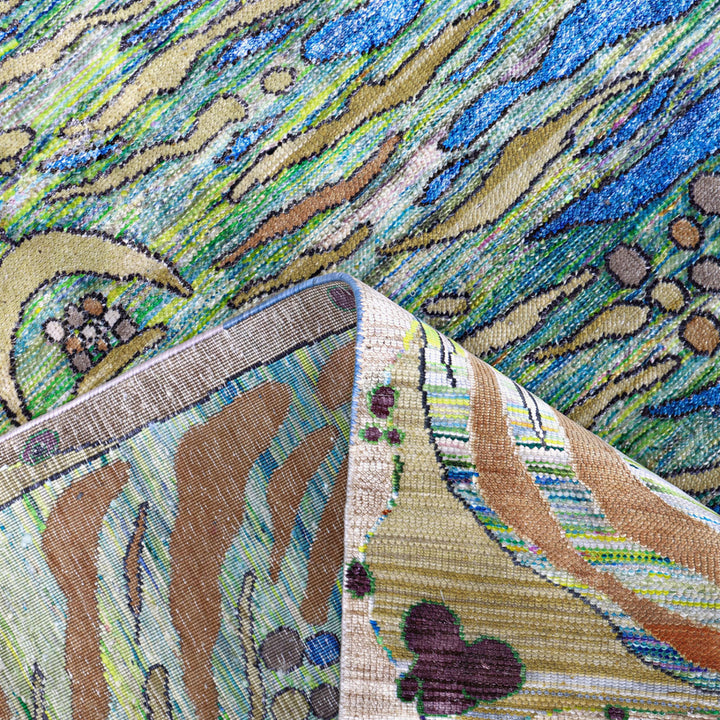 Image for Multicolored Alchemy Transitional Wool Silk Linen Blend Rug - 4'1" x 6'3"