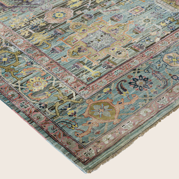 Image for Blue Multi Alchemy Traditional Wool Silk Blend Rug - 9'0" x 12'1"