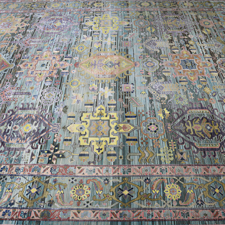 Image for Blue Multi Alchemy Traditional Wool Silk Blend Rug - 9'0" x 12'1"