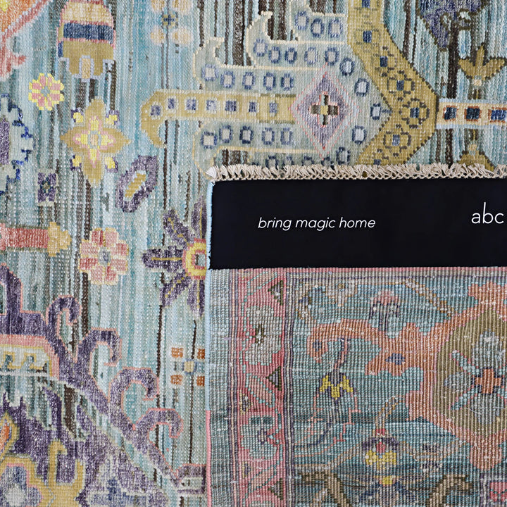 Image for Blue Multi Alchemy Traditional Wool Silk Blend Rug - 9'0" x 12'1"
