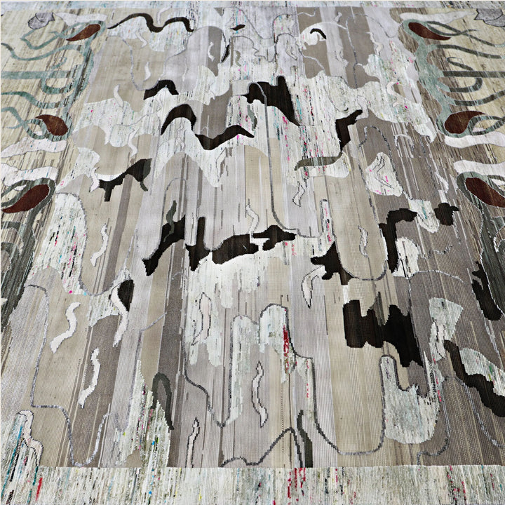 Image for Light Blue Alchemy Transitional Wool Silk Blend Rug - 8'2" x 10'2"