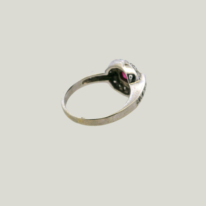 Vintage 14K White Gold 0.64 ct. Ruby and Diamond Ring