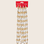 Image for 9" Shiny Silver and Gold Beaded Garland
