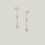 14K Yellow Gold Cléo Eliana Clear Topaz Vine Earring