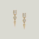 14K Yellow Gold Mélia Anna Baguette and Spike Earring Pair