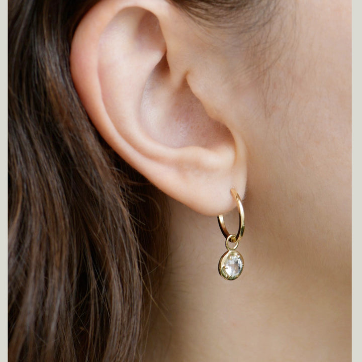 14K Yellow Gold Mélia Kate Hoop with Charm