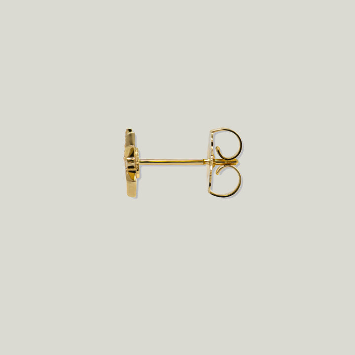 14K Yellow Gold Aztec Diamond Stud