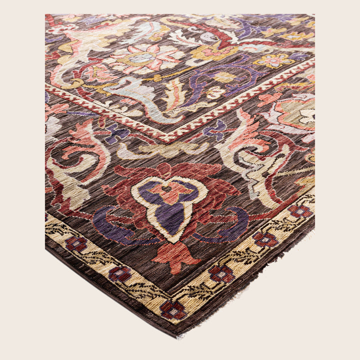 Image for Brown Soluna Traditional Wool Rug - 9'1" x 12'