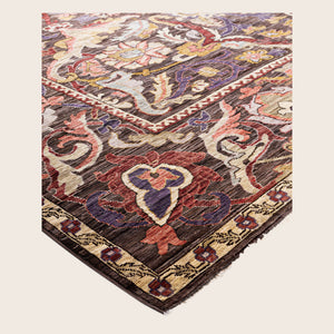 Image for Brown Soluna Traditional Wool Rug - 9'1" x 12' - hover