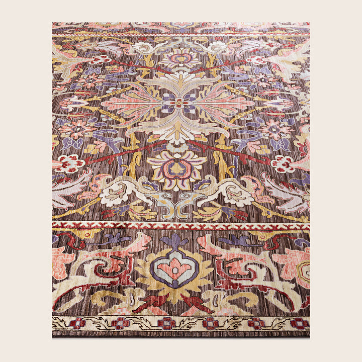 Image for Brown Soluna Traditional Wool Rug - 9'1" x 12'