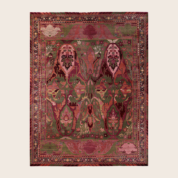 Image for Green Soluna Traditional Wool Rug - 9'1" x 11'9"