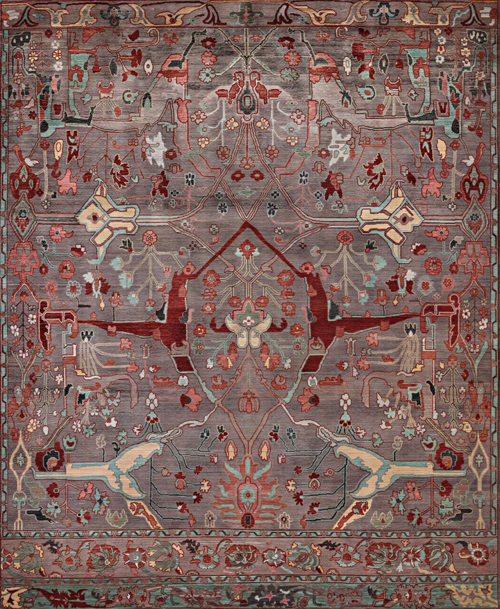 Brown Soluna Traditional Wool Rug - 8'1" x 9'1