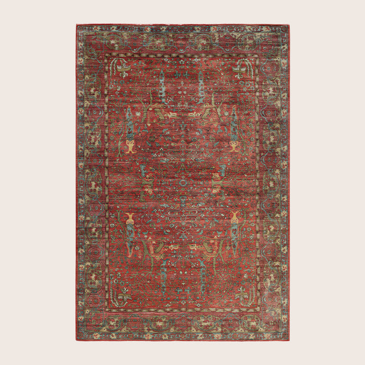 Image for Red Soluna Traditional Wool Rug - 6' x 9'