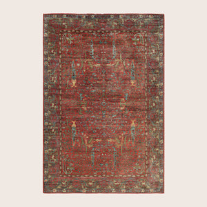 Image for Red Soluna Traditional Wool Rug - 6' x 9'
