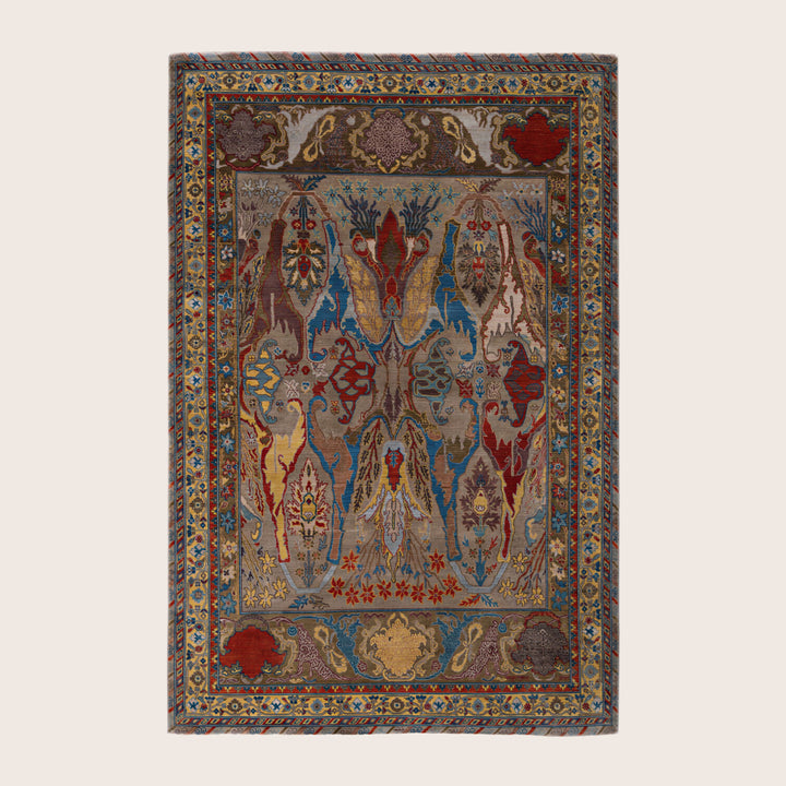 Image for Beige Soluna Traditional Wool Rug - 6' x 9'1"