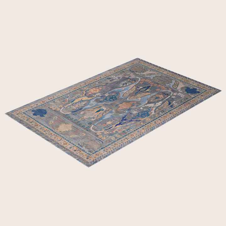 Image for Grey Soluna Traditional Wool Rug - 6'2" x 9'6"