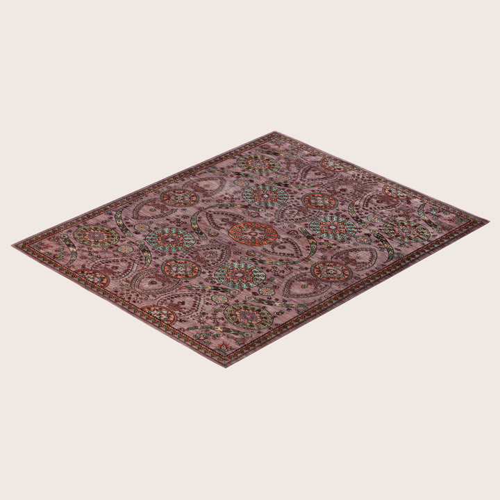 Image for Purple Soluna Traditional Wool Rug - 6'2" x 8'1