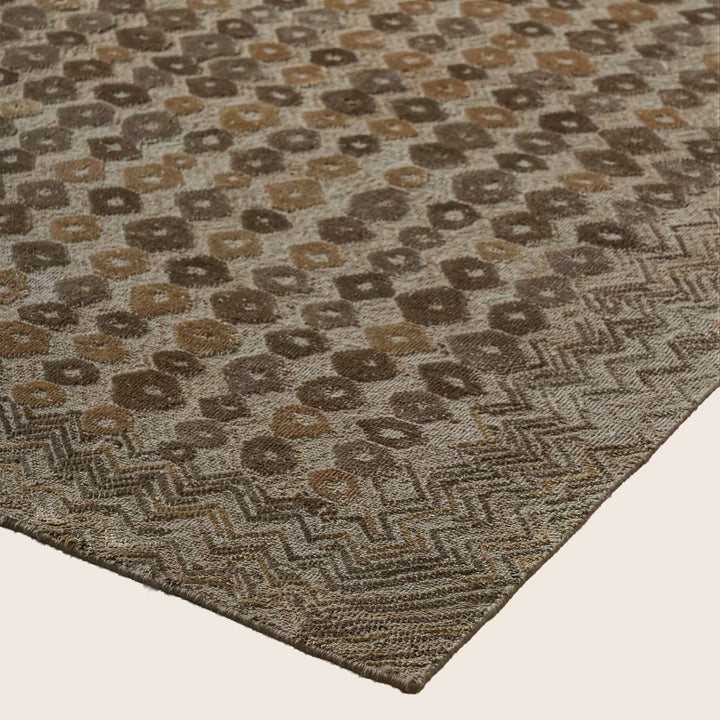 Image for Orange Brown Contemporary Silk Wool Blend Rug - 10' x 14'