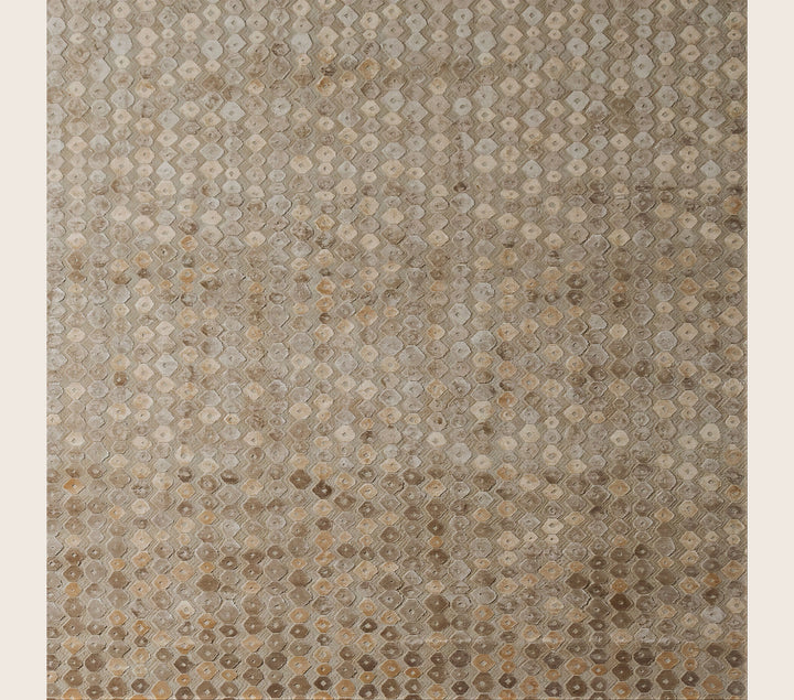 Image for Orange Brown Contemporary Silk Wool Blend Rug - 10' x 14'