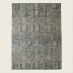 Image for Beige Blue Contemporary Silk Wool Blend Rug - 9'1" x 12'3"