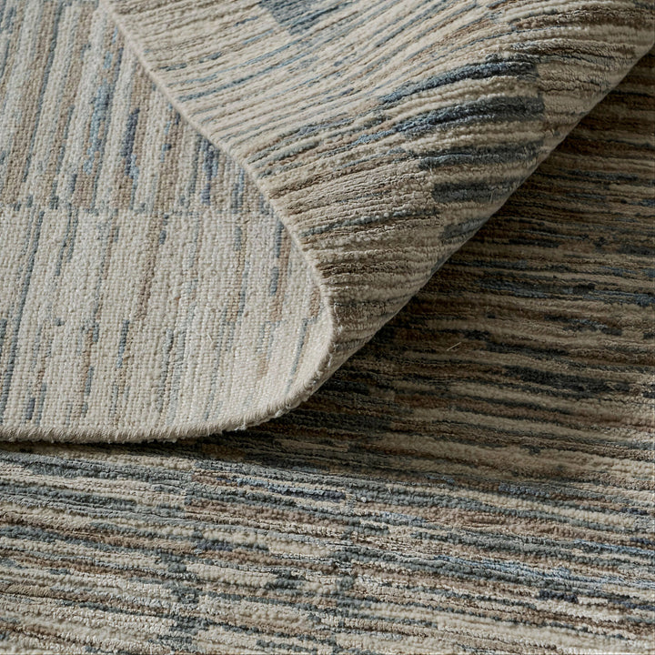 Image for Beige Blue Contemporary Silk Wool Blend Rug - 9'1" x 12'3"