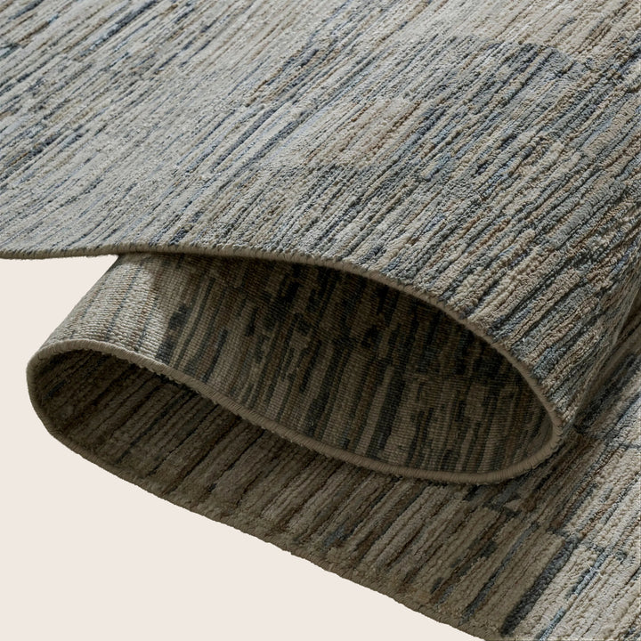 Image for Beige Blue Contemporary Silk Wool Blend Rug - 9'1" x 12'3"