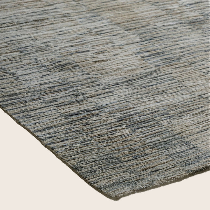 Image for Beige Blue Contemporary Silk Wool Blend Rug - 9'1" x 12'3"