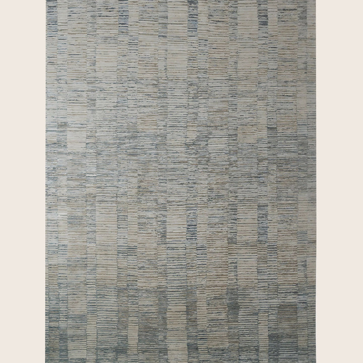 Image for Beige Blue Contemporary Silk Wool Blend Rug - 9'1" x 12'3"