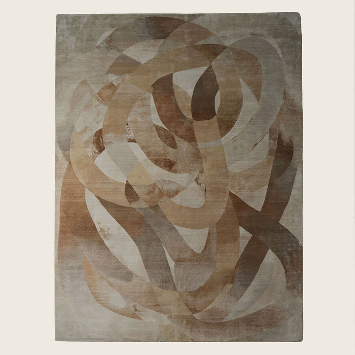 Image for Honey Beige Contemporary Silk Wool Blend Rug - 8'11" x 11'11"