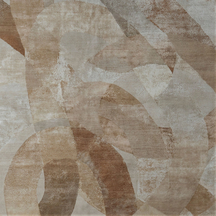 Image for Honey Beige Contemporary Silk Wool Blend Rug - 8'11" x 11'11"